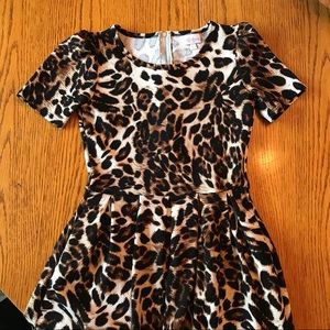 Xs Lularoe Amelia dress cheetah print
